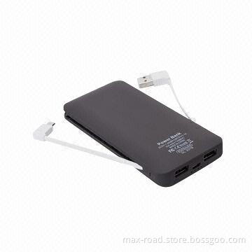 Energy Pocket Backup Battery, 5000mAh, with Integrated Cable for Smartphone and Tablet